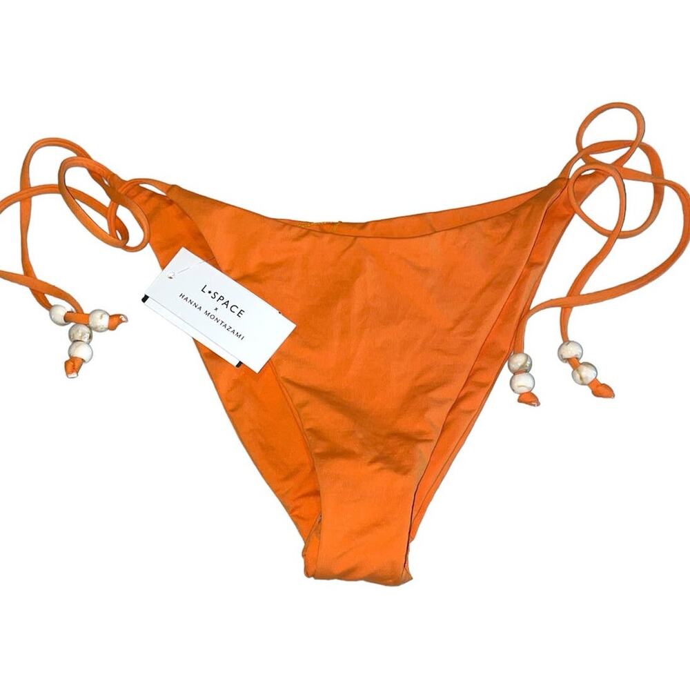 L Space x Hanna Montazami Lennox Radiant Orange String Bikini Bottom size Large